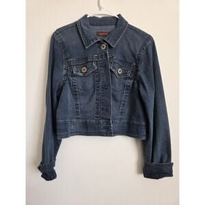 Jalate Women Blue Denim Jacket Size 2x Long Sleeve Crop